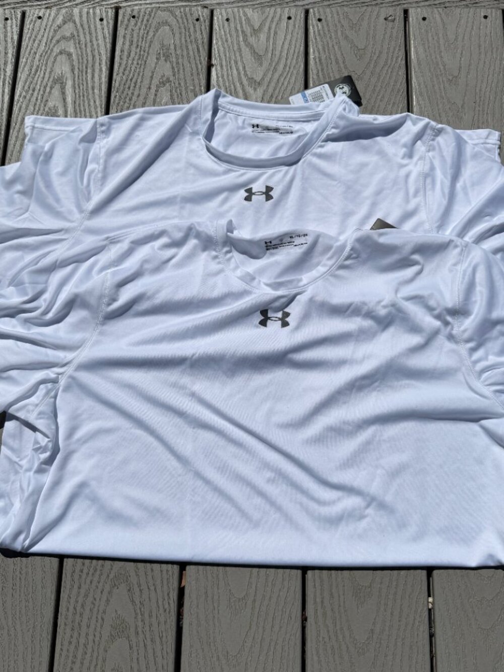 2 Under Armour Mens Heat Gear Short Sleeve Size XL Loose NWT White